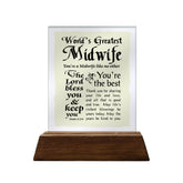 No.1 Midwife Glass Plaque